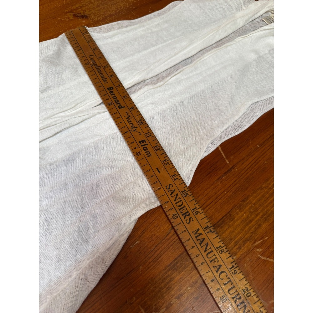 Avalin White 100% Linen Sleeveless Open Front Longline Flared Knit Vest Large - Picture 6 of 6